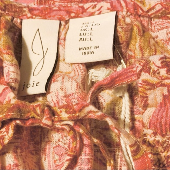 JOIE FLORAL LINEN HI LOW SLEEVELESS TOP SIZE LARGE - Picture 7 of 9